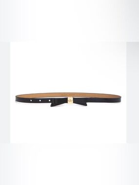 kate spade Black Patent Leather Bow Belt with Gold Plate